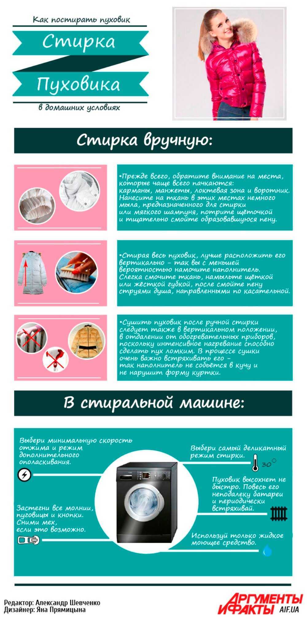 Стираем пуховик в машинке и вручную без разводов, так что бы пух не сбился в ком